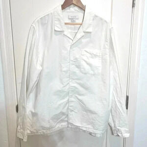 Urban Outfitters Pajama Shirt Button Down White with Snaps 100% cotton